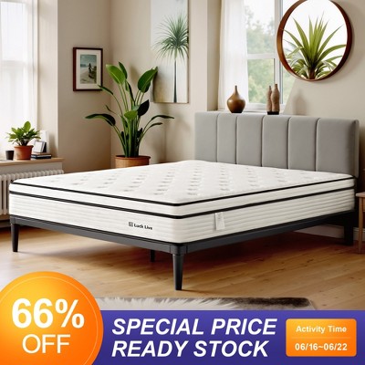 Luck Live 12-inch foam hybrid mattress Queen, Euro top, individually wrapped coils, medium soft, CertiPUR-US
