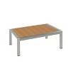 Outdoor Aluminum Coffee Table with Rust Resistant Frame,Rectangular Patio Garden Coffee Table,Modern Lightweight Coffee Table-Cuddlewood - 2 of 4