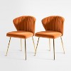 Isaac Velvet Dining Chair Set of 2 living Room Accent Chair with Tufted Back Side Chair| Karat Home - 2 of 4