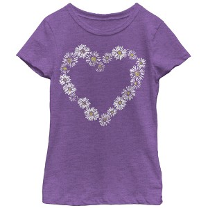 Girl's Lost Gods Daisy Heart T-Shirt - 1 of 3