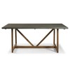 Okak Modern Distressed Solid Wood and Metal Dining Table Industrial Farmhouse Style, Seats 4-6, Ideal for Kitchen or Dining Room - 3 of 4