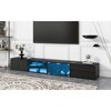 Kumasinova On-Trend Modern TV Stand for TV up to 105",Tempered Glass Shelf TV Console Modern Entertainment Center with LED,Cabinets&Shelves - 2 of 4