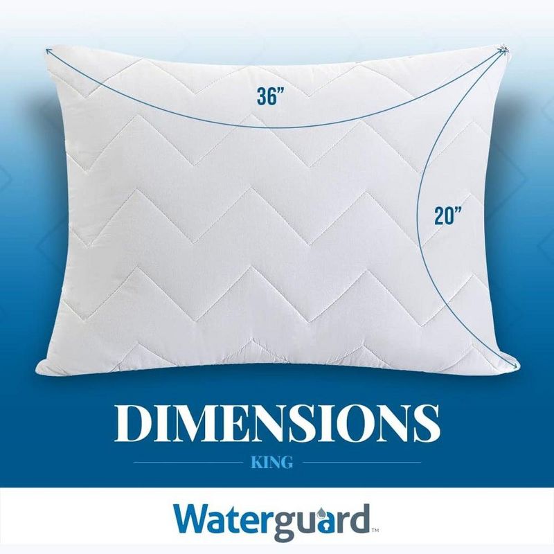 Waterguard Quilted Waterprof Cotton Top Pillow Protector Set of 2 White, 5 of 10