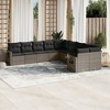 vidaXL Garden Sofa Set Grey PE Rattan, Powder-Coated Steel Large Modular - 2 of 4