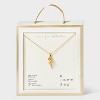 14K Gold Plated Rose Pendant Necklace - A New Day™: Brass, Cubic Zirconia, 16" Length, Lobster Claw Clasp - 4 of 4
