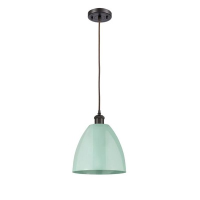 Plymouth Dome - 1 Light Cord Hung Mini Pendant In Industrial Style-12.88 Inches Tall and 9 Inches Wide