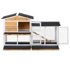 2 Story Wooden Rabbit Hutch with Ramp No Leak Tray and Weatherproof Roof,Small Animal Cage for 1 to 2 Bunnies - LAOTIES - 4 of 4