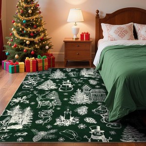 Washable Christmas Area Rug Ultra-Soft Decorative Bedroom Carpet - 1 of 4