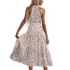 Anna-Kaci Women's Halter Neck Floral Maxi Dress with Waist Tie and Flowing Skirt - 3 of 4