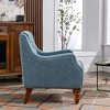 Mid-Century Modern Accent Chair with Nailhead Trim, Comfy Reading Chair Button Tufted Upholstered Armchair with Solid Wood Legs - ModernLuxe - 4 of 4