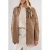 August Sky Women's Faux Leather Oversized Button Up Shacket - image 4 of 4