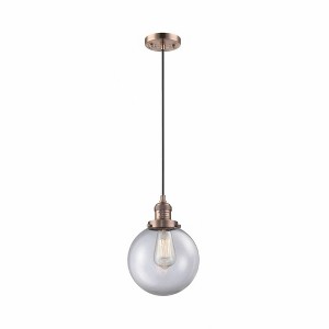 Beacon - 1 Light Cord Hung Mini Pendant In Industrial Style-11.5 Inches Tall and 8 Inches Wide - 1 of 1