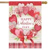 Valentine's Wreath Hearts House Flag Plaid Holiday 28" x 40" Briarwood Lane - 2 of 4