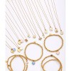 Tiny Tags 14K Gold Ion Plated with Brown Enamel Paw Print Beaded Stretch Bracelet Set - Gold - 4 of 4