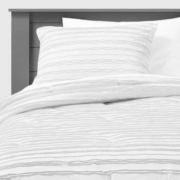 Full/Queen Jersey Wave Comforter Set White - Pillowfort™