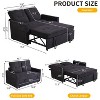 TiramisuBest Modern 3 in 1 Pull Out Couch Bed, Convertible Sleeper Sofa Bed with USB,Reclining Backrest, Side Pockets for Small Spaces,Black - 3 of 4