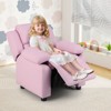 Tangkula Recliner 2-in-1 Toddler Lounge Chair with Armrest Storage Adjustable Footrest & Headrest Child-Size Kids Recliner Chair Pink - 2 of 4
