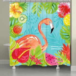 Laural Home Tutti Fruity Flamingo Shower Curtain - 1 of 1