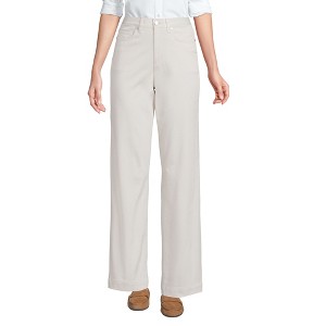 Lands' End Women's High Rise 5 Pocket Wide Leg Chino Pants - 1 of 4