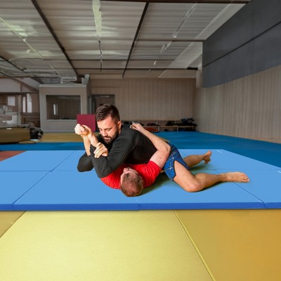 Blue Foldable 120" x 48" Vinyl Gymnastics Exercise Mat