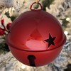 Haute Décor Jingle Bell Christmas Tree Ornament Set 6pc: Metallic Red, Star Cutouts, Holiday Decor - 3 of 3