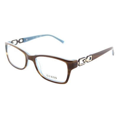 Guess  E50 Womens Cat-Eye Eyeglasses Brown on Blue 52mm