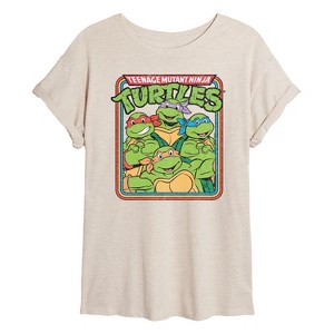 Women's - Teenage Mutant Ninja Turtles - Retro Group Oversized Graphic T-Shirt - 1 of 4