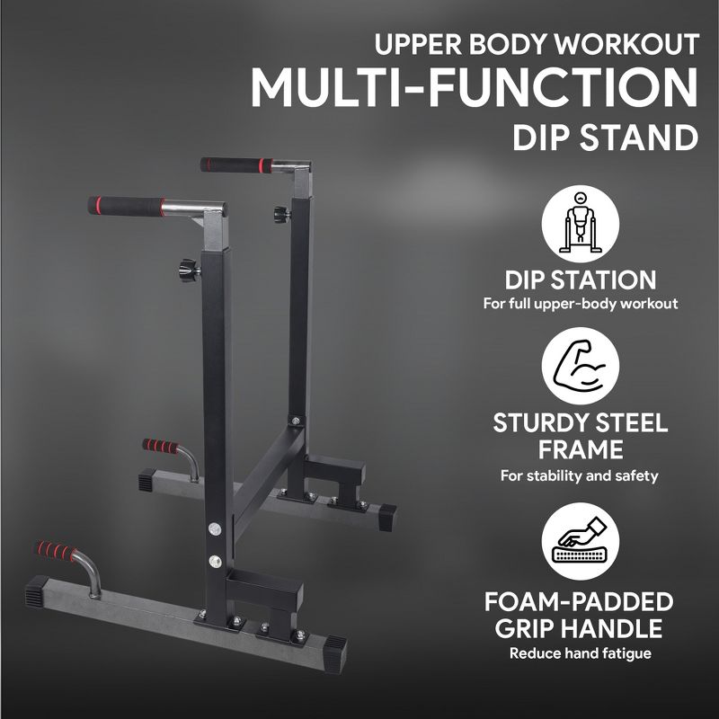 BalanceFrom Steel Frame Multi-Functional Home Gym Exercise Fitness Dip Stand Station with Adjustable Height, 500 Pound Capacity, 5 of 7