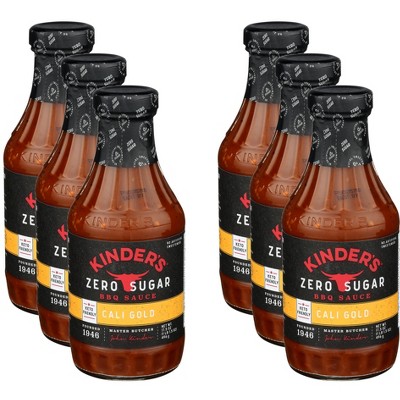 Kinders BBQ Sauce Cali Gold No Sugar - Case of 6 - 17.5 oz