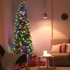 Angel Sar 7.5FT Pencil Christmas Tree, Pre-Lit with 350 Warm LED Lights, 1090 PVC Tips, 10 Lighting Modes, Automatic Structure, Green - 4 of 4