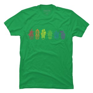 Adult Design By Humans Cactus Lover Succulent Rainbow Pride Garden By Avocato T-Shirt - 1 of 2