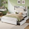 AMERLIFE Bed Frame with 4 Storage Drawers and Bookcase Headboard - 3 of 4