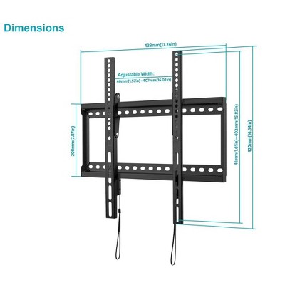 Black Steel Slim Tilt TV Wall Mount for 23" to 55" TVs