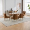 SEYNAR Modern Glam PU Leather Dining Chair or Vanity Chair Set of 6 with Rear Handle - 3 of 4