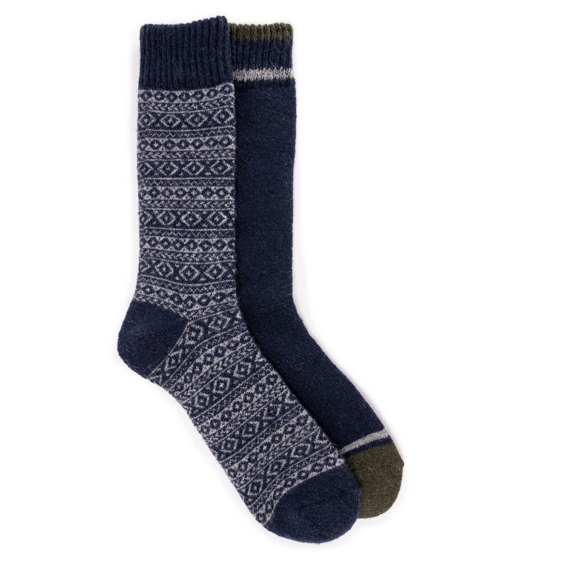 MUK LUKS Men's 2 Pair Pack Wool Socks, 1 of 4