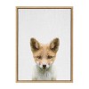 Kate and Laurel Sylvie Baby Fox Color Illustration Framed Canvas by Simon Te of Tai Prints, 18x24, Natural - 2 of 4
