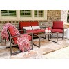 Leisure Made Jasper 4pc Aluminum Seating in Red Fabric - 2 of 4