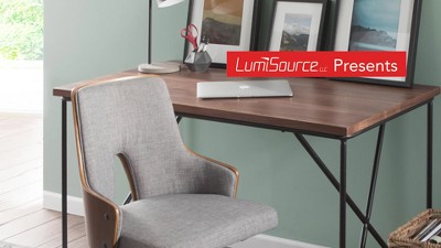Stella Walnut and Gray Swivel Counter Stools, Set of 2