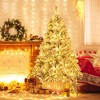 Costway 6 FT/7FT/8FT Pre-Lit Christmas Tree 3-Minute Quick Shape Flocked Decor with 300/450/600 LED Lights - 2 of 4