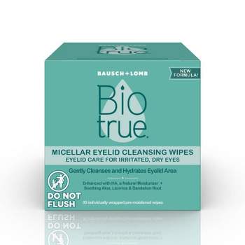 Biotrue Micellar Eyelid Cleansing Wipes - 30ct