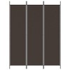 vidaXL - 59.1" x 78.7" Brown Room Divider Screen, 3-Panel Room Partition, Fabric and Iron Material, Foldable, Easy Assembly - 3 of 4