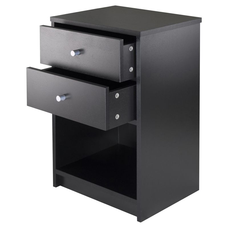 Ava Nightstand with 2 Drawers Black - Winsome, 3 of 10