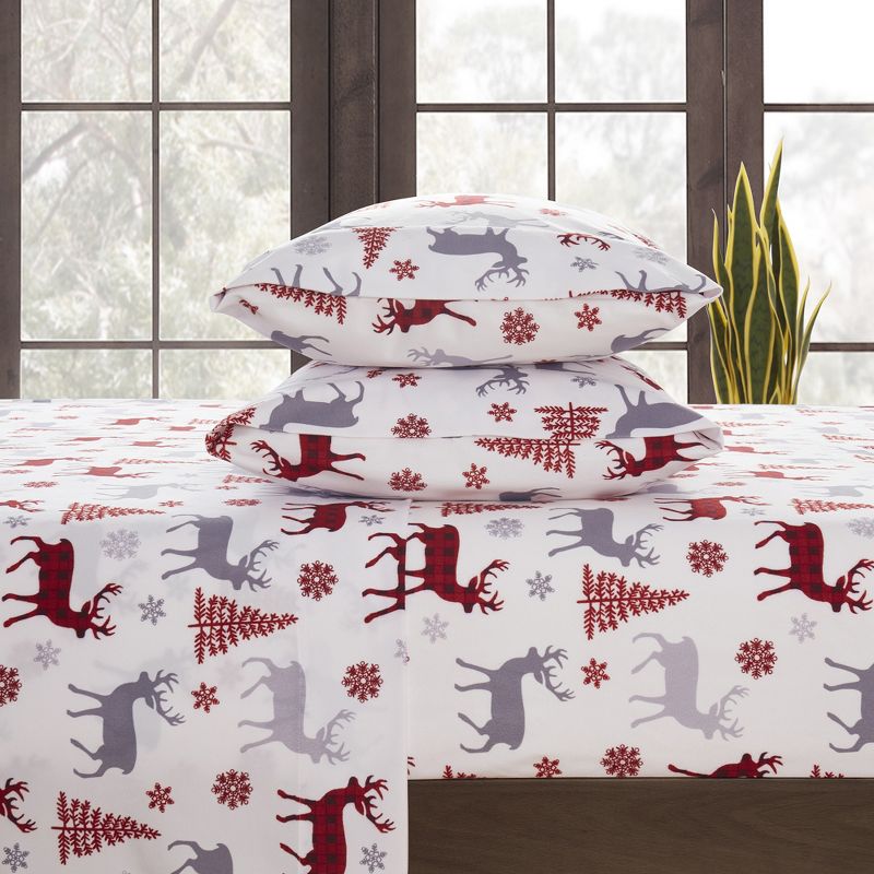 Printed Pattern Extra Deep Pocket Flannel Sheet Set by Sweet Home Collection™, 2 of 7