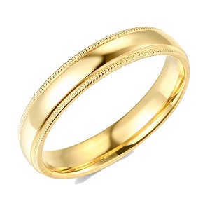 Pompeii3 5mm Milgrain Plain High Polished Dome Wedding Band 10k White, Yellow, Rose Gold - 1 of 2