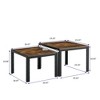 CAVINAS Coffee Tables for Living Room 23.23" Modern Square Stacking Coffee Table Nesting Coffee Table Set of 2 with Wood Finish - 3 of 4