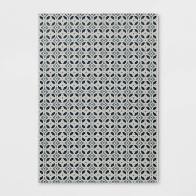 7'10"x10' Diamond Tiles Outdoor Area Rug Blue - Threshold™