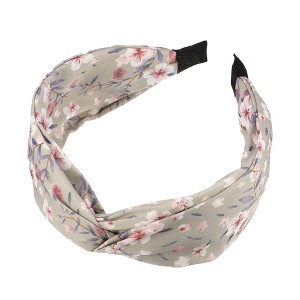 Unique Bargains Girl's Retro Flower Knotted Non-slip Wide Headband Pink 5"x2.09" 1 Pc - 1 of 4