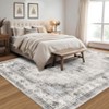 8x10 Rugs Washable Non-Slip - Vintage Floral Area Rug, Large Soft Low Pile Carpet, Stain Resistant Indoor Rug Decor Taupe - 2 of 4