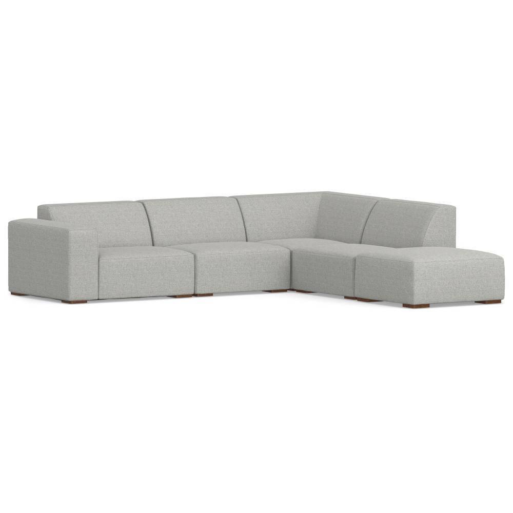 Photos - Sofa WyndenHall Biggs Right Sectional and Ottoman Pale Gray