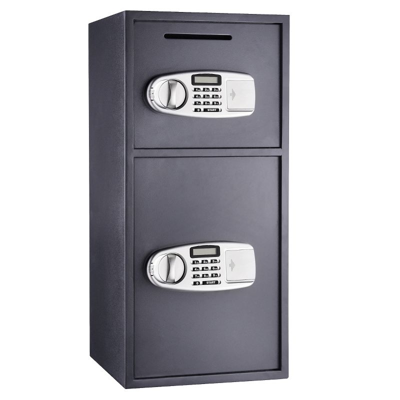 Fleming Supply Double-Door Depository Safe with Drop Slot - 14.5" x 14.25" x 30.5", Dark Gray, 1 of 9